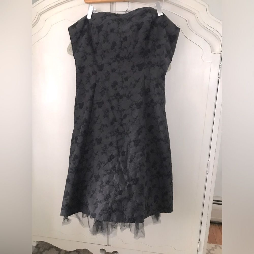 Onyx Nite black embroidered tulle corset dress Size 14 floral bustier